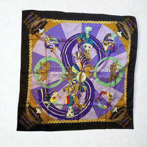 Hermes Carre 90 HERMES Scarf Circus Print 100% Silk